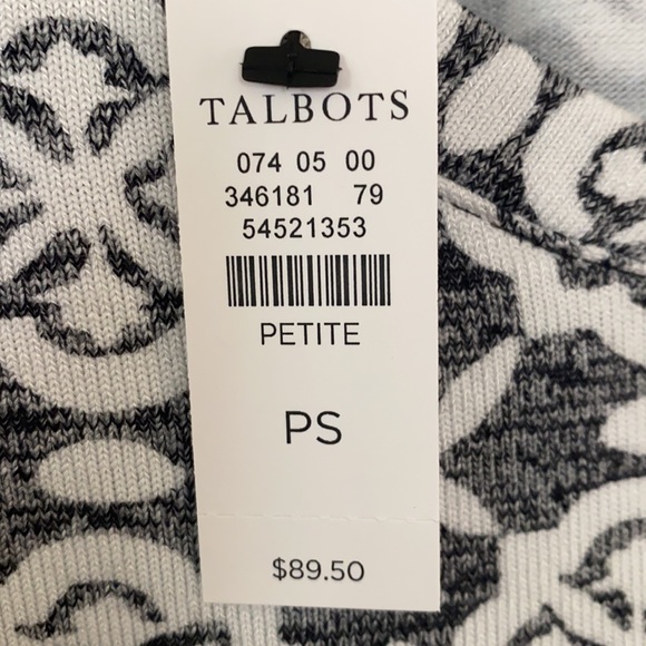 NWT Talbots dress. Lightweight, stretchy material. Pretty grey/white pattern. - Picture 5 of 5